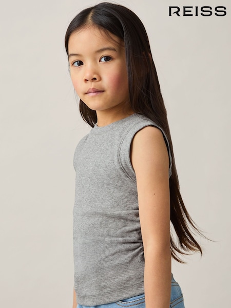 Reiss Grey Trudy Ruched Vest Top (AW5780) | £14