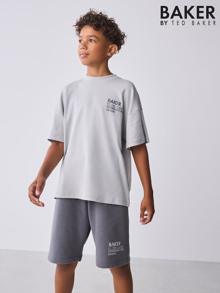 Baker by Ted Baker Oversized Tonal Graphic T-Shirt and Shorts Set (AW5824) | £28 - £35