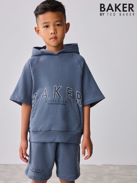 Baker by Ted Baker Blue Short Sleeve Hoodie and Shorts Set (AW5829) | £35 - £42