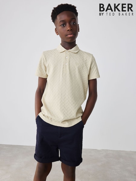 Baker by Ted Baker Textured 100% Cotton Polo Shirt (AW5842) | £22 - £28