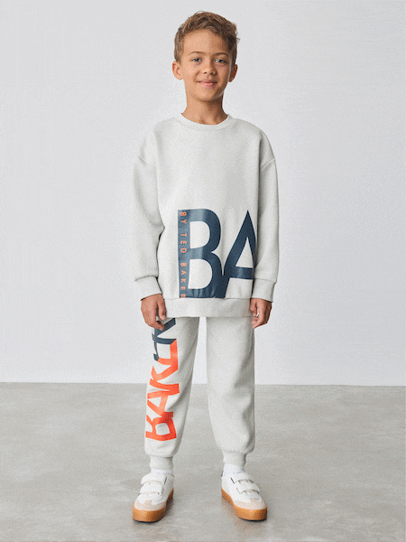 Baker by Ted Baker Oversized Letter Graphic Print Sweatshirt and Joggers Set (AW5845) | £30 - £38
