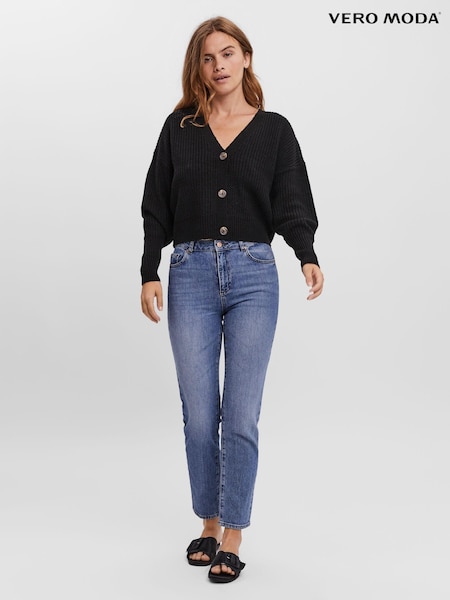 VERO MODA Black Button Down Knitted Cardigan (AW5939) | £24