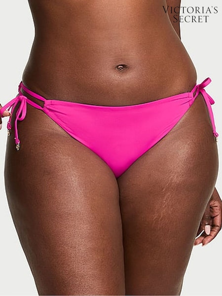 Victoria's Secret Berry Blush Pink Tie Side Bikini Bottoms (AW6296) | £34