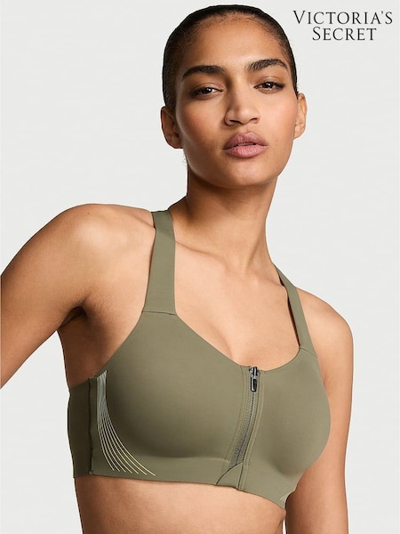 Victoria's Secret Desert Cactus Green Front Close High Support Sports Bra (AW6313) | £55