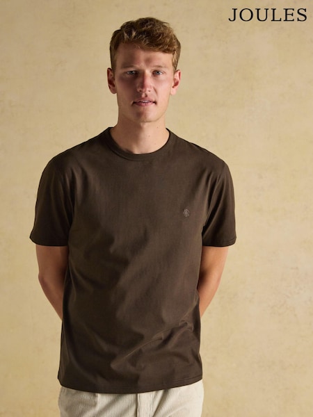 Rugby Club Brown Crew Neck Cotton T-Shirt (AW6392) | £0