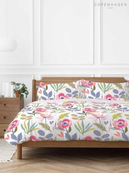 Copenhagen Home White Mia Floral Duvet Cover Set (AW6651) | £20 - £32