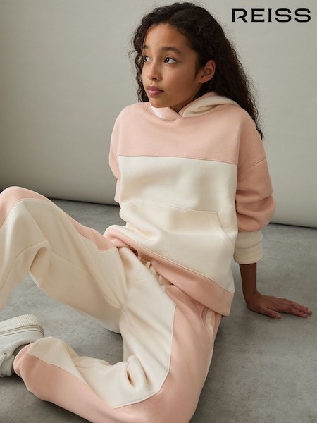 Reiss Pink Theadora 9-13 yrs Colour-Block Hoodie And Joggers Set (AW6750) | £74