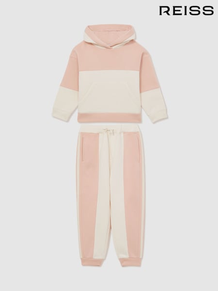 Reiss Pink Theadora 13-14 yrs Colour-Block Hoodie And Joggers Set (AW6774) | £78