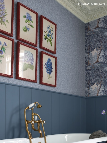 Graham & Brown Blue Albion Texture A4 Wallpaper Sample (AW6837) | £1