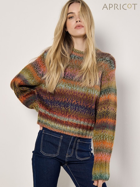 Apricot Orange Chunky Knit Multicolour Jumper (AW7088) | £35