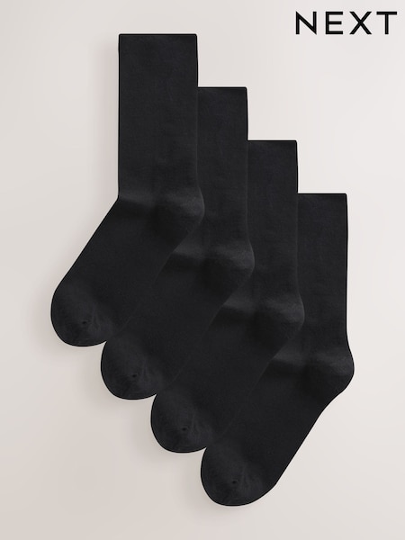 Black Viscose From Bamboo Ankle Socks 4 Pack (AW7174) | £10