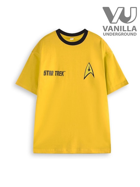 Vanilla Underground Yellow Mens Star Trek Character 100% Cotton T-Shirt (AW7245) | £21