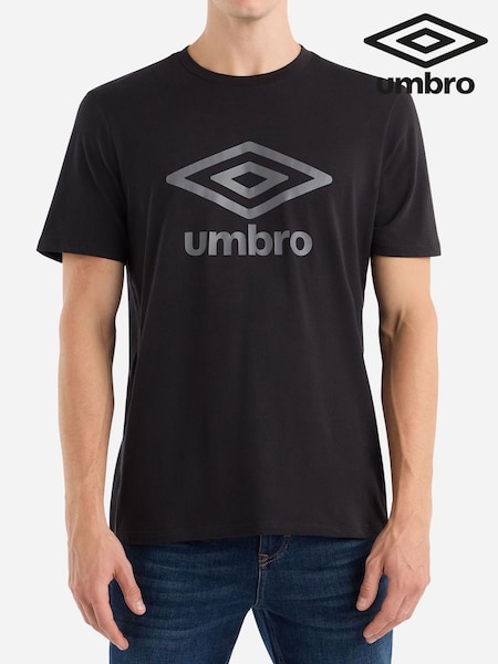 Umbro Black Large Logo 100% Cotton T-Shirt (AW7315) | £25