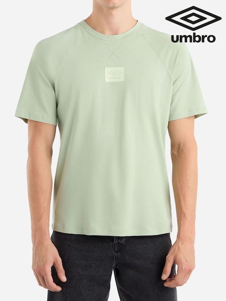 Umbro Green Small Logo 100% Cotton T-Shirt (AW7390) | £25