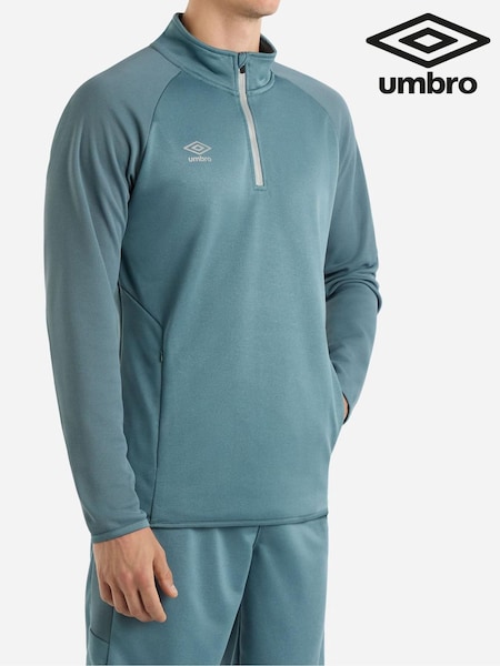 Umbro Blue Blue Sportswear Quarter Zip Sweatshirt (AW7391) | £32