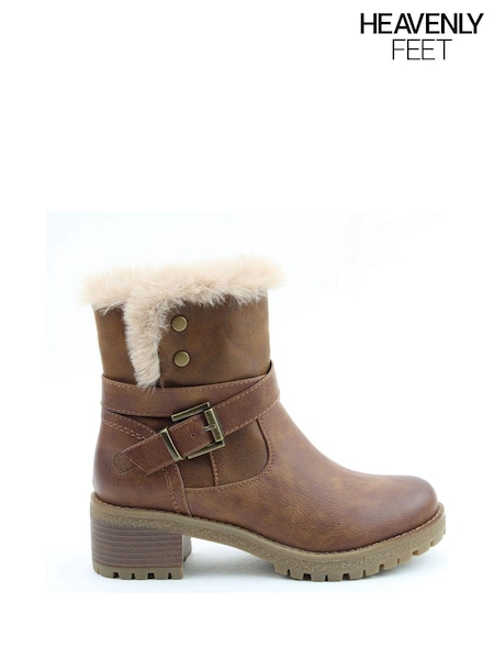 Heavenly Feet Bethany Ankle Brown Boots (AW8026) | £58