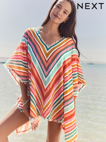 Bright Stripe Double Cloth 100% Cotton Cover-Up (AW8045) | £36