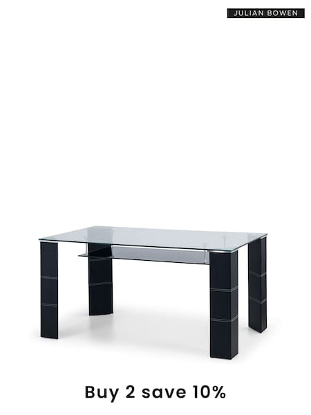 Julian Bowen Black Greenwich Glass Dining Table (AW8179) | £260