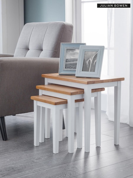 Julian Bowen WhiteLight Oak Cleo Nest Of Tables (AW8185) | £105