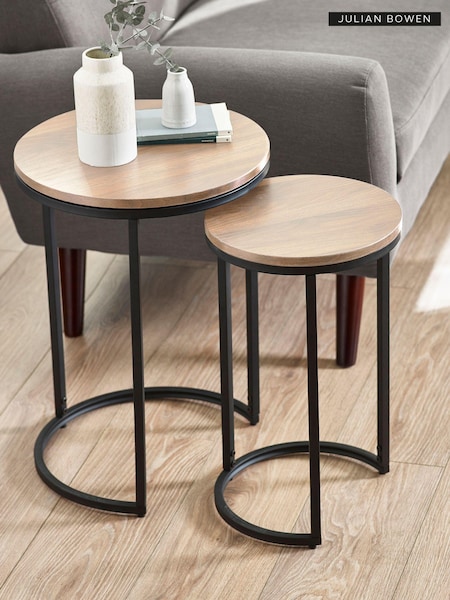 Julian Bowen Sonoma Oak Tribeca Round Nesting Side Tables (AW8189) | £110