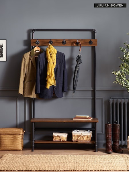 Julian Bowen Black Brown Boston Hallway Stand With Bench (AW8199) | £285