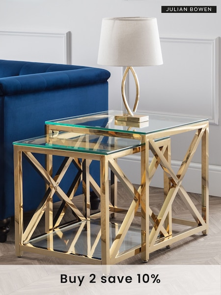 Julian Bowen Gold Miami Nest Of Table (AW8200) | £320
