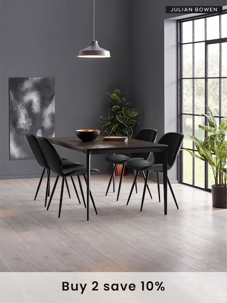 Julian Bowen Set of 2 Black Otto Dining Chairs (AW8205) | £220