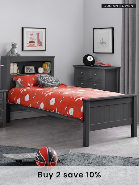 Julian Bowen Anthracite Maine Bookcase Bed (AW8207) | £320