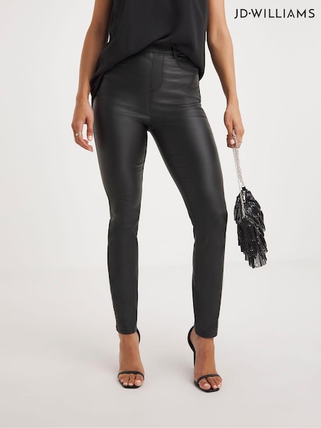 JD Williams Black Coated Bella Slim Leg Jeggings (AW8396) | £28