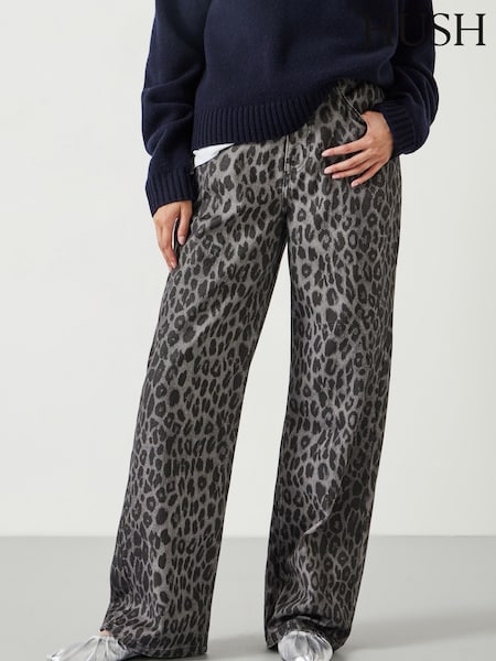 Hush Animal Leopard Print Wide Leg Jeans (AW8445) | £110