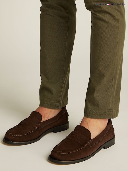 Tommy Hilfiger Brown Classic Suede Loafers (AW8501) | £140