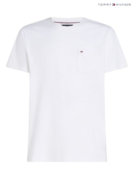 Tommy Hilfiger White Plus Essential Pocket 100% Cotton T-Shirt (AW8555) | £45