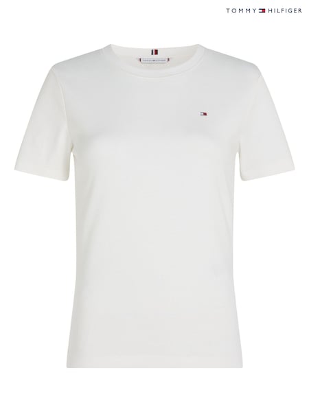 Tommy Hilfiger Natural Curve Slim Cody Crew Neck 100% Cotton T-Shirt (AW8579) | £45
