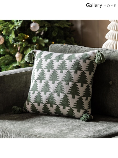 Gallery Home Green Forest Knit Tree Cushion 450x450mm (AW8604) | £28