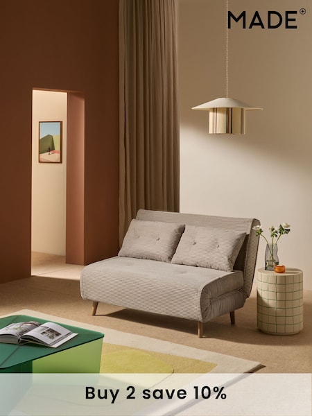 MADE.COM Natural Corduroy Haru 2 Seater Sofa Bed (AW8619) | £450