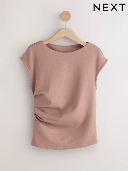 Stone Jersey Drape T-Shirt (AW8672) | £24