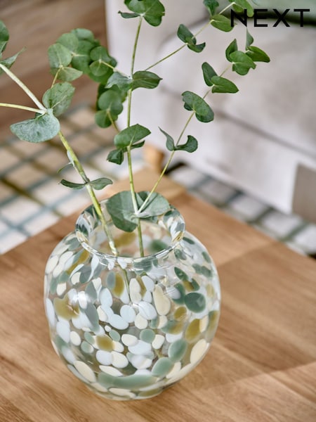 Green/Blue Confetti Glass Vase (AW8761) | £28