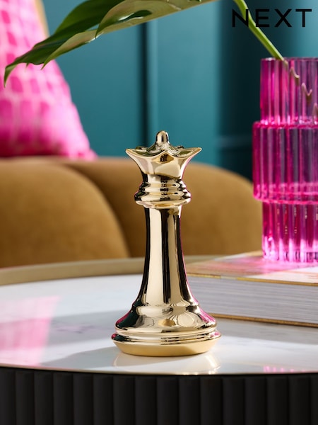 Gold Ceramic Chess Piece Ornament (AW8779) | £12