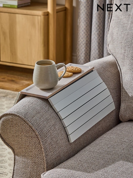 S White Bronx Wood Sofa Tray (AW8797) | £25