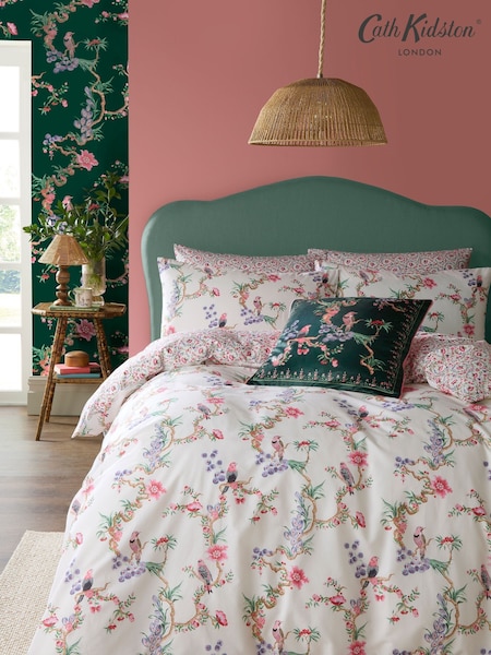 Cath Kidston Blush 100% Cotton Birds Of A Feather Duvet Cover and Pillowcase Set (AW8872) | £40 - £75