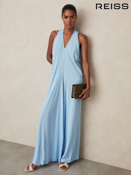 Reiss Blue Delia Jersey Maxi Dress (AW8919) | £230