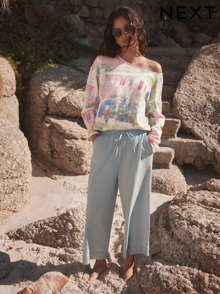 Bleach Lightweight Wide Leg Tencel 100% Cotton Jeans (AW8953) | £38