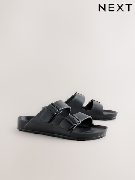 Black EVA 2 Buckle Slides (AW9069) | £10