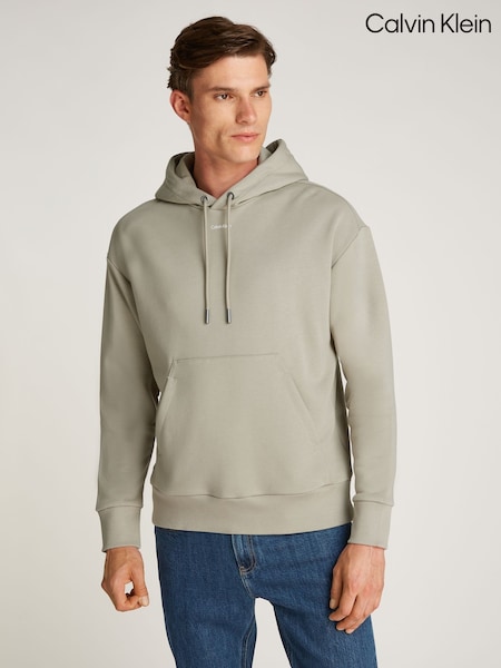 Calvin Klein Green Relaxed Hoodie With Nano Logo (AW9138) | £110