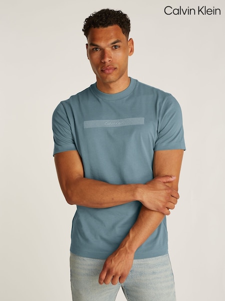 Calvin Klein Blue 100% Cotton Embroidered T-Shirt (AW9161) | £55 - £320