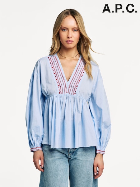 A.P.C. Blue Vera Blouse (AW9267) | £275