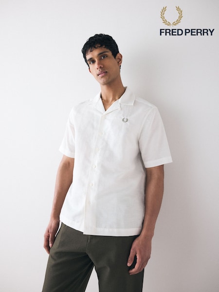 Fred Perry Linen Blend Revere Collar Shirt (AW9341) | £110