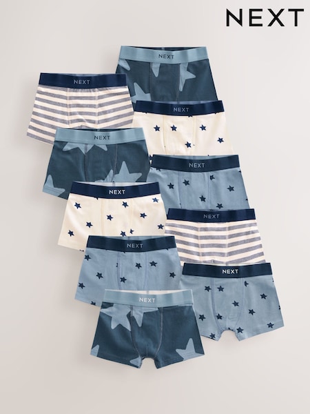 Blue Stars and Stripes Trunks 10 Pack (1.5-16yrs) (AW9373) | £27 - £29