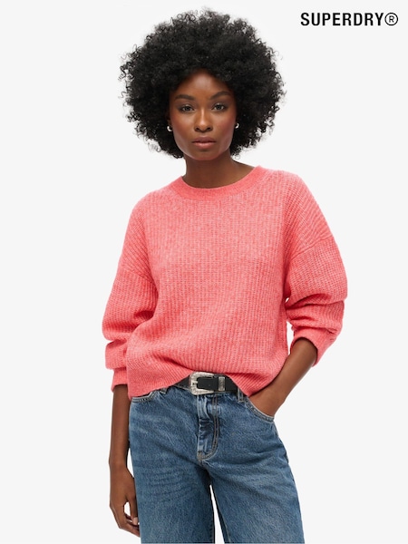 Superdry Pink Brushed Crew Neck Jumper (AW9509) | £60