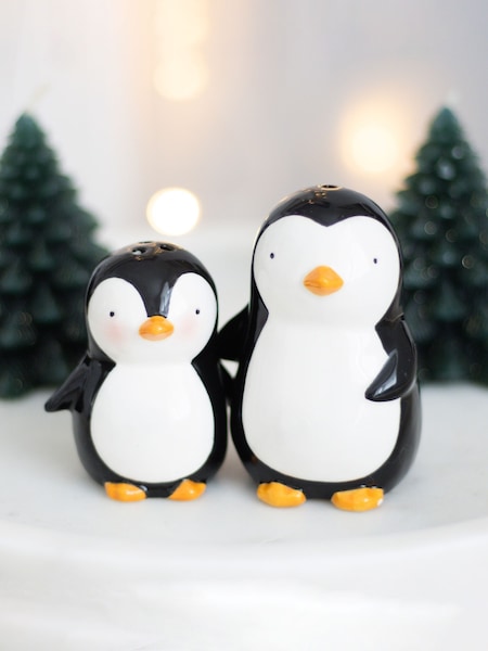 Something Different Black and White Hugging Christmas Penguins Salt and Pepper Shakers (AW9537) | £11